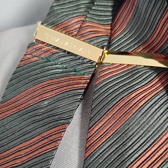 ❤️ TRAFALGAR Copper and Green Reptile Trim Silk Braces Suspenders - Picture 2 of 12